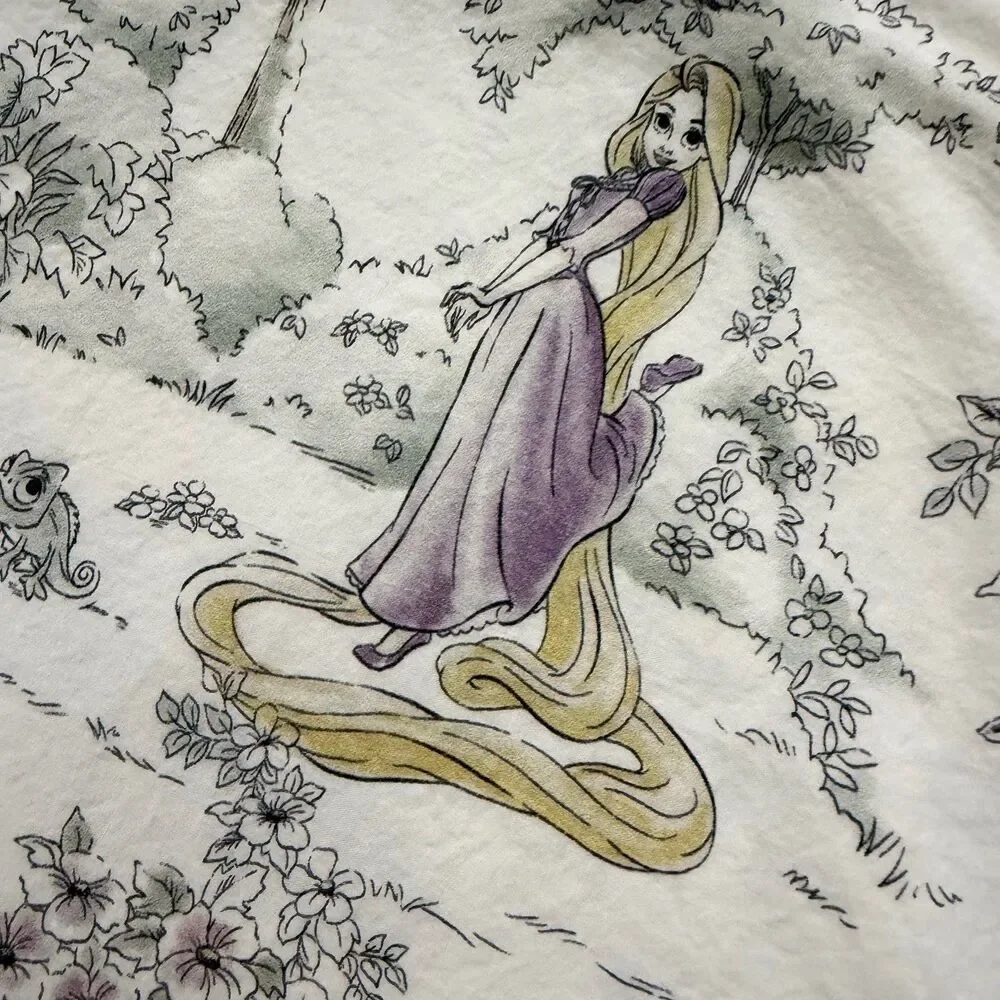 Pottery Barn Kids Disney Princess Heritage Full Flat Sheet Organic Cotton READ